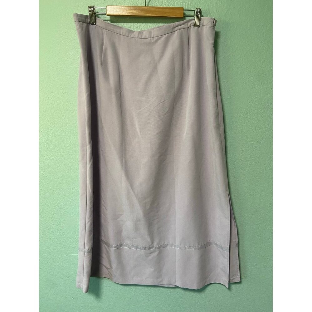 Vintage Sigrid Olsen Sport Women's Lavender Purple Midi Skirt with Silt Size‎ 18